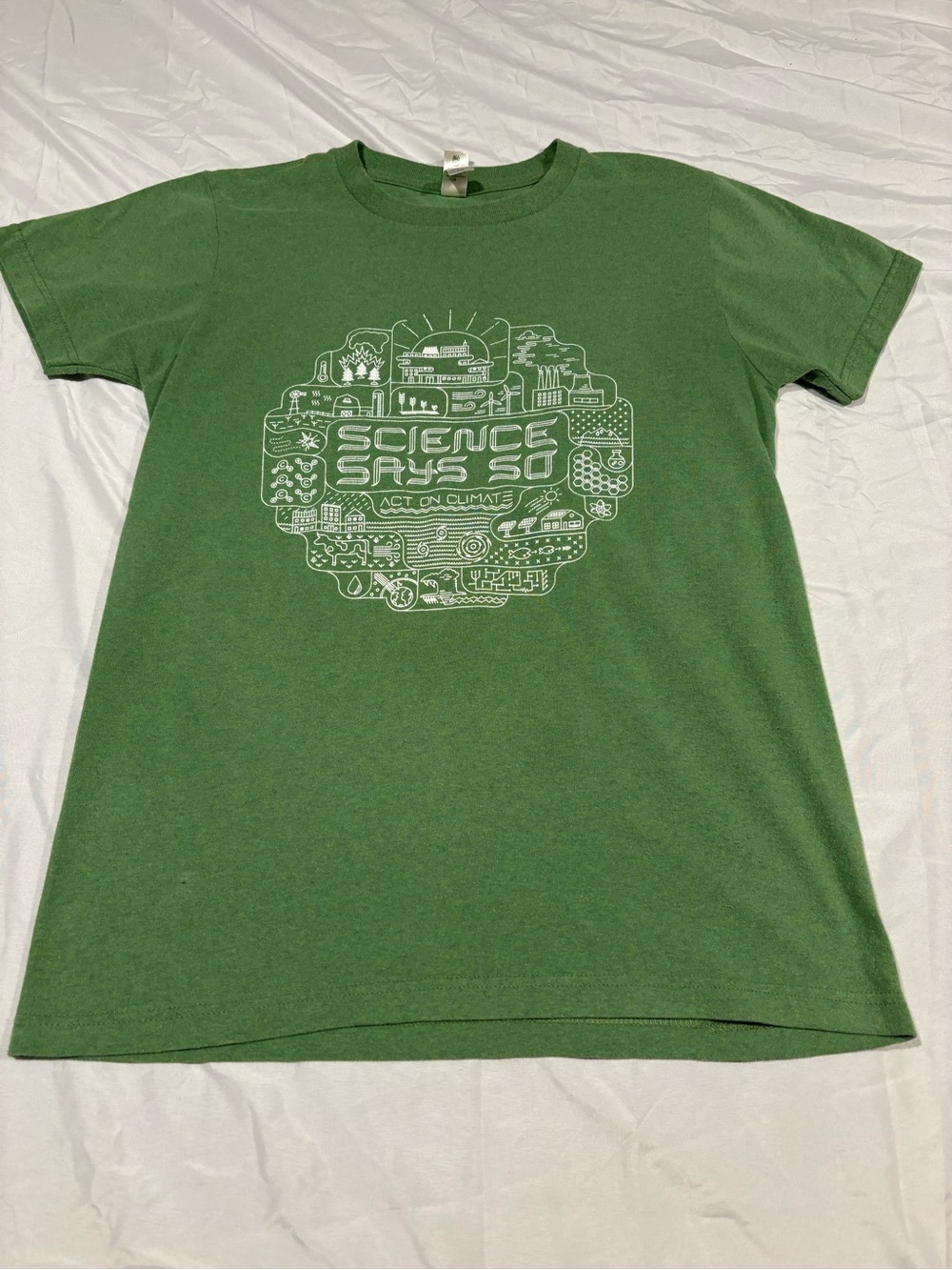 Royal Apparel Science Says So Act On Climate Union Made Tee Size S UAW Local1596